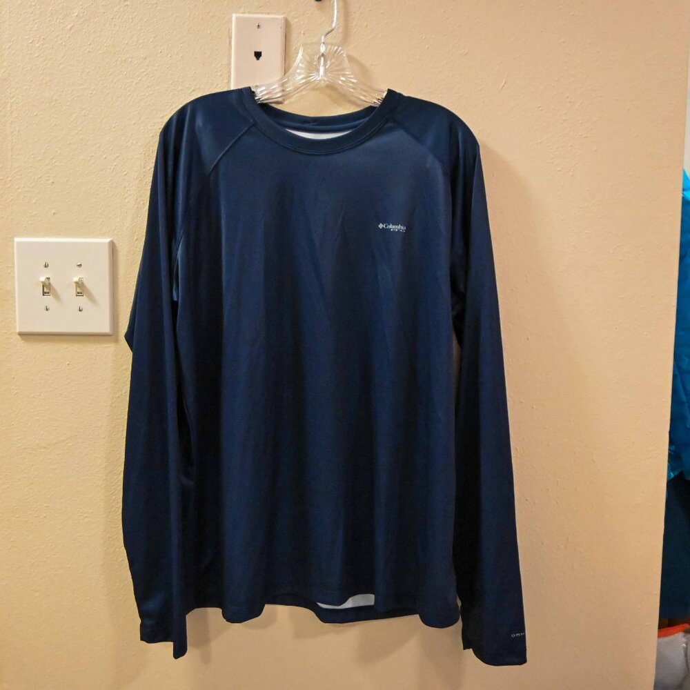 Columbia Men's PFG Logo Long Sleeve Fishing Shirt (Navy, XXL)